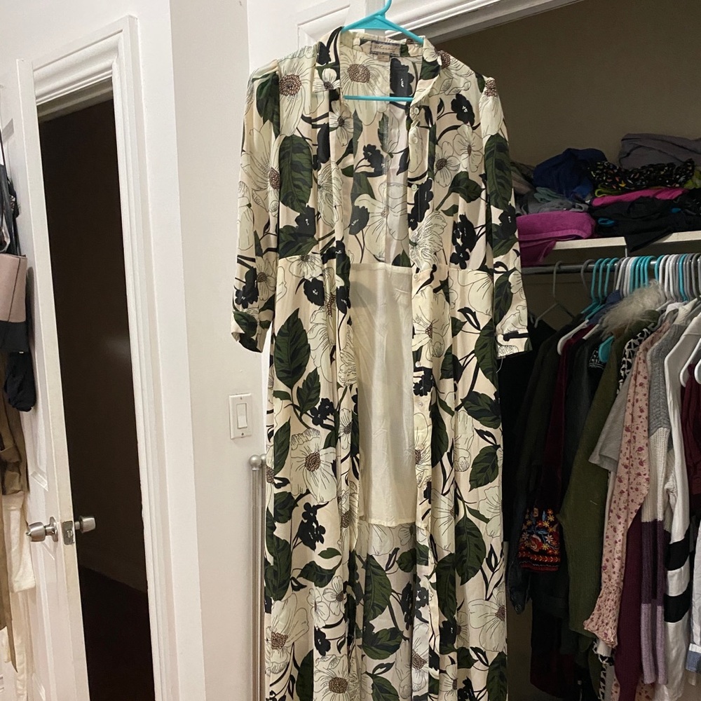 FLORAL BUTTON UP DUSTER